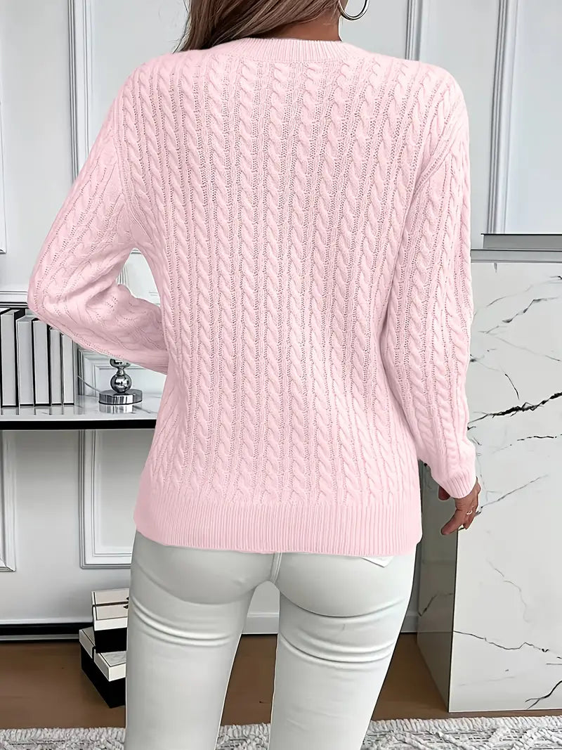 Embossed Patterned Sweater | Stöd bröstcancer