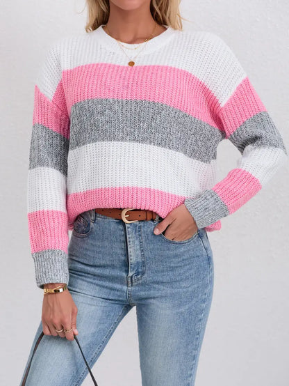 Color Block Sweater | Stöd Bröstcancer