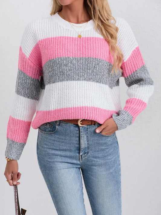 Color Block Sweater | Stöd Bröstcancer