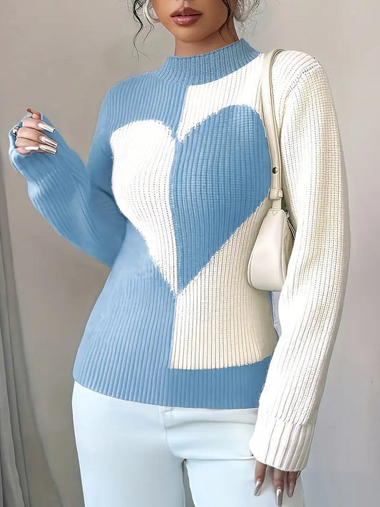 Two-Tone Heart Sweater | Stöd diabetes