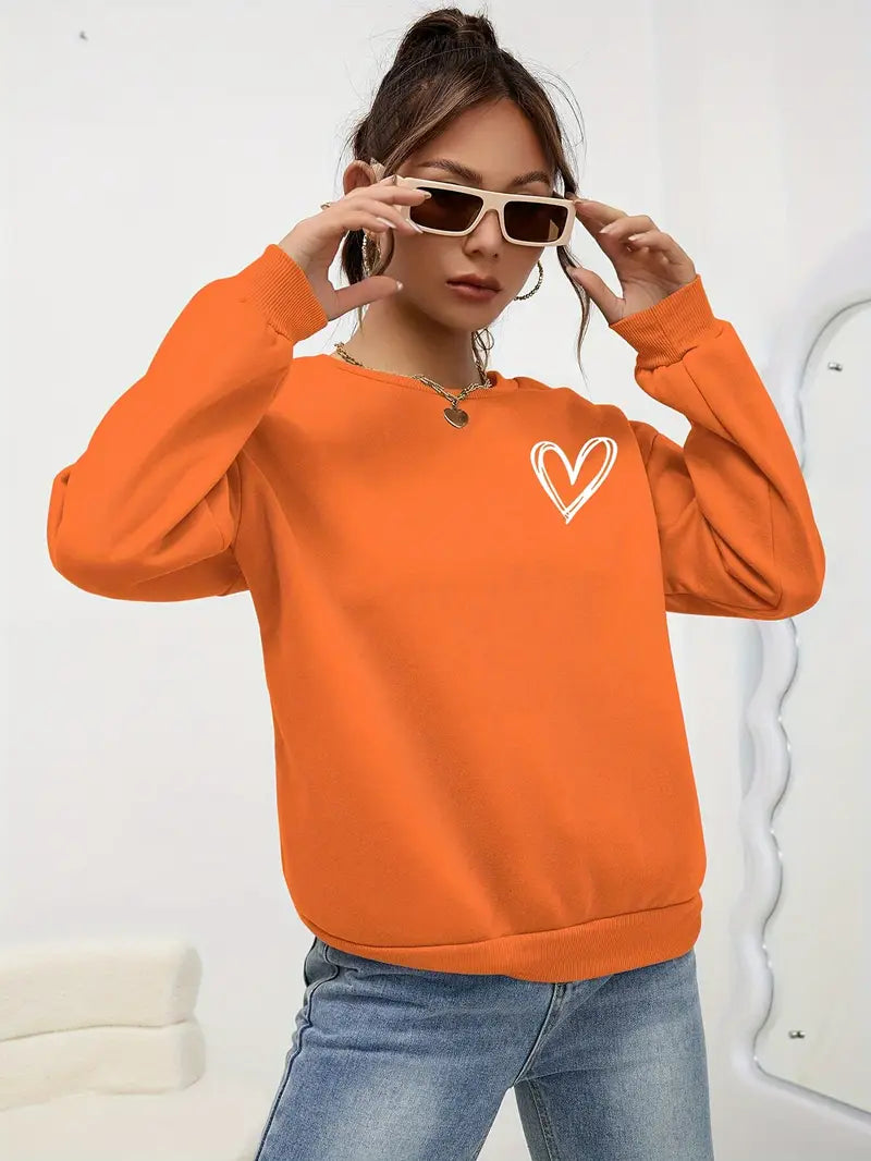 Heart Print Pullover | Stöd Bröstcancer