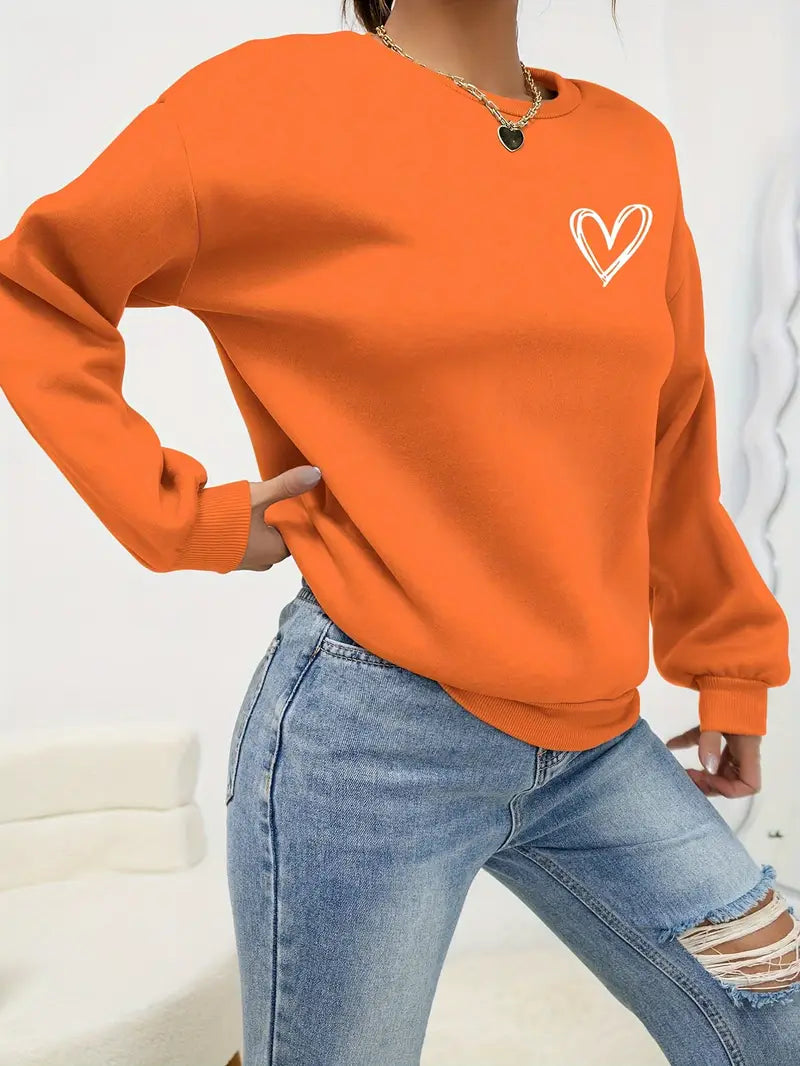 Heart Print Pullover | Stöd Bröstcancer