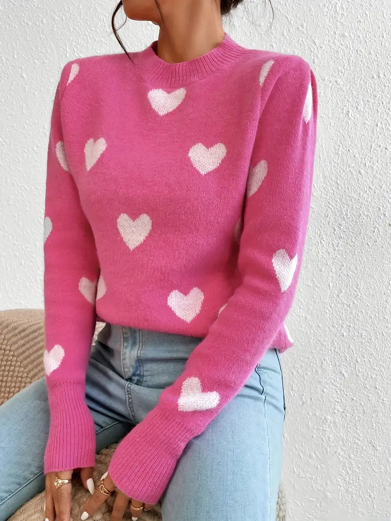 Heart Pattern Sweater | Stöd Bröstcancer