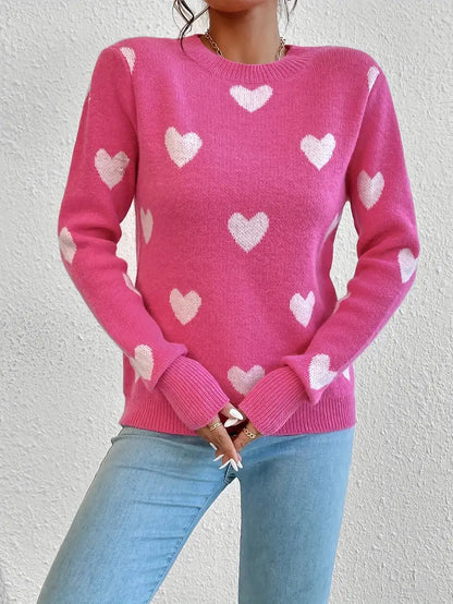 Heart Pattern Sweater | Stöd Bröstcancer