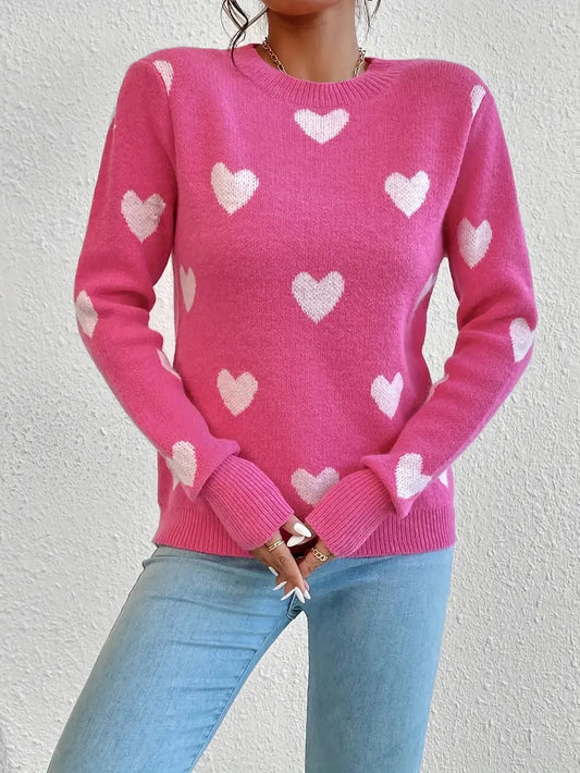 Heart Pattern Sweater | Stöd Bröstcancer