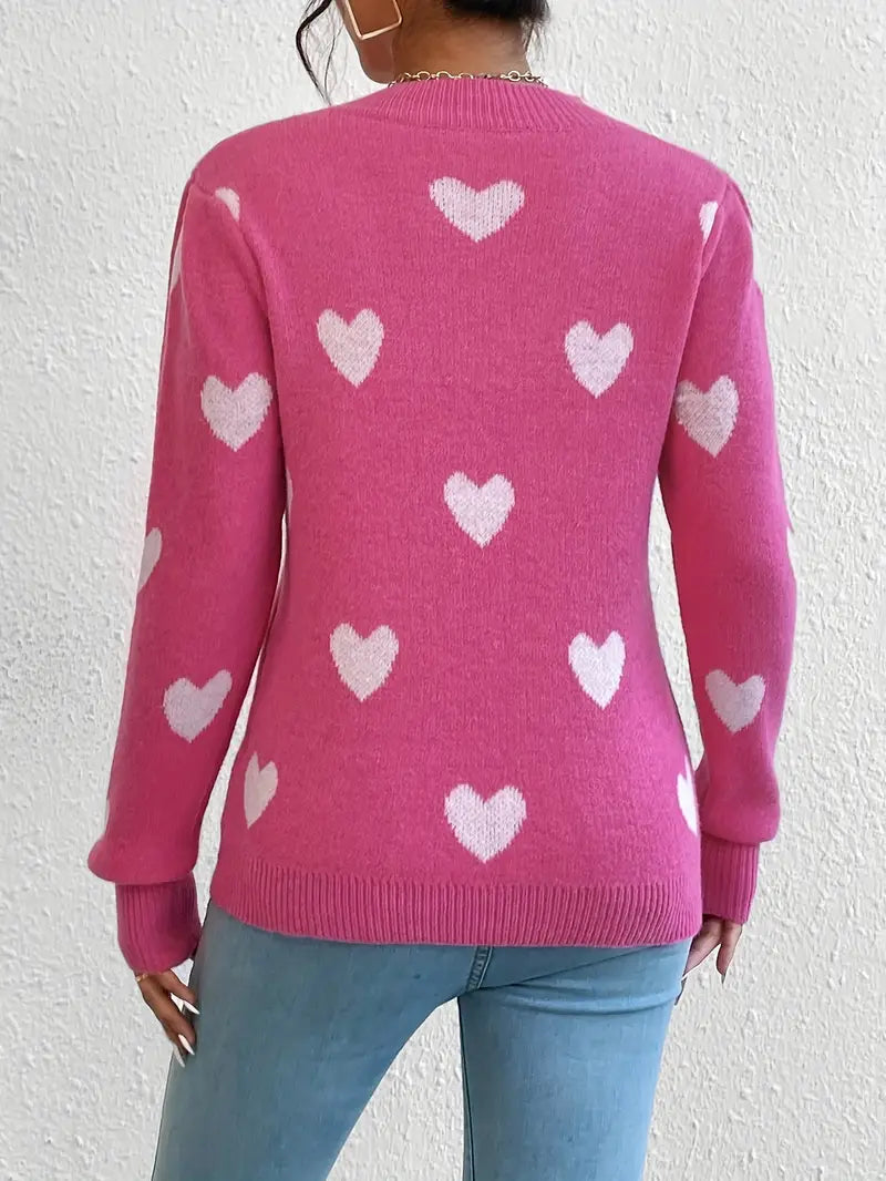 Heart Pattern Sweater | Stöd Bröstcancer