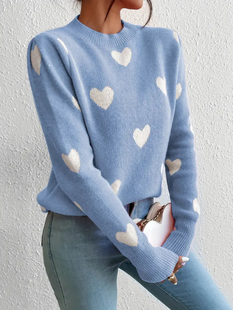 Heart Pattern Sweater | Stöd Bröstcancer