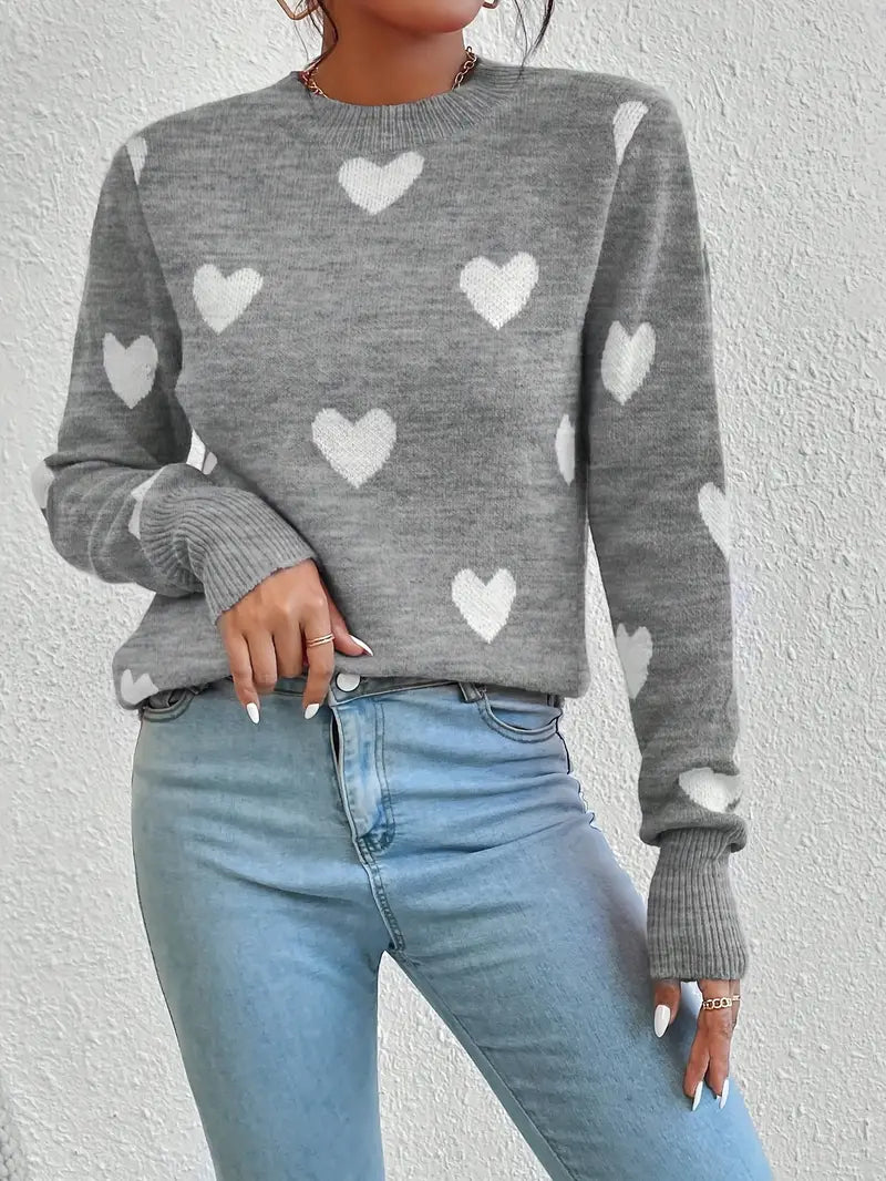 Heart Pattern Sweater | Stöd Bröstcancer