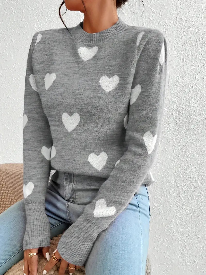 Heart Pattern Sweater | Stöd Bröstcancer