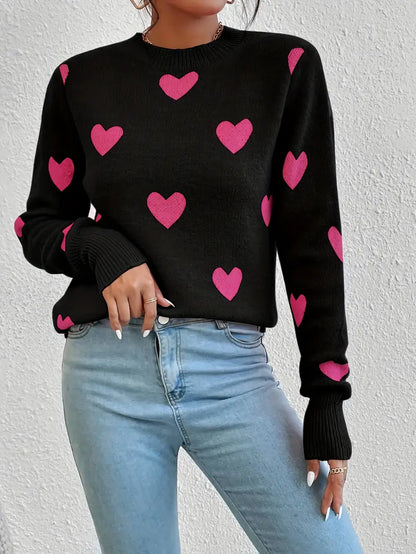 Heart Pattern Sweater | Stöd Bröstcancer