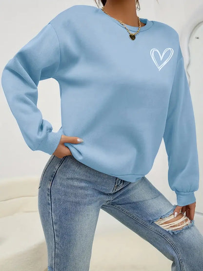 Heart Print Pullover | Stöd Bröstcancer