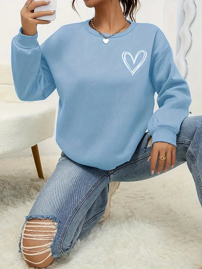 Heart Print Pullover | Stöd Bröstcancer