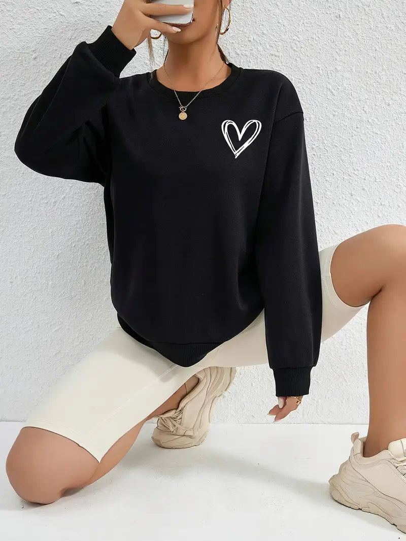 Heart Print Pullover | Stöd Bröstcancer