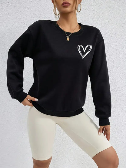 Heart Print Pullover | Stöd Bröstcancer