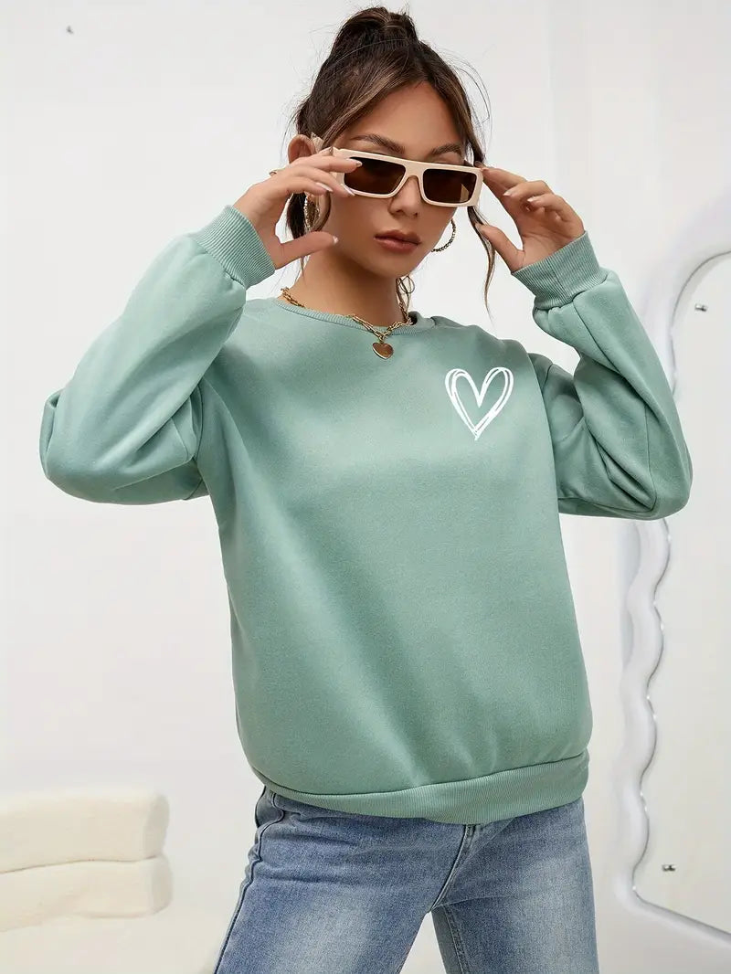 Heart Print Pullover | Stöd Bröstcancer