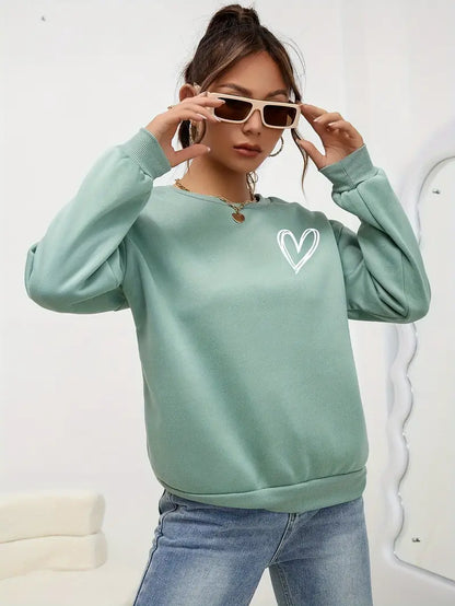 Heart Print Pullover | Stöd Bröstcancer