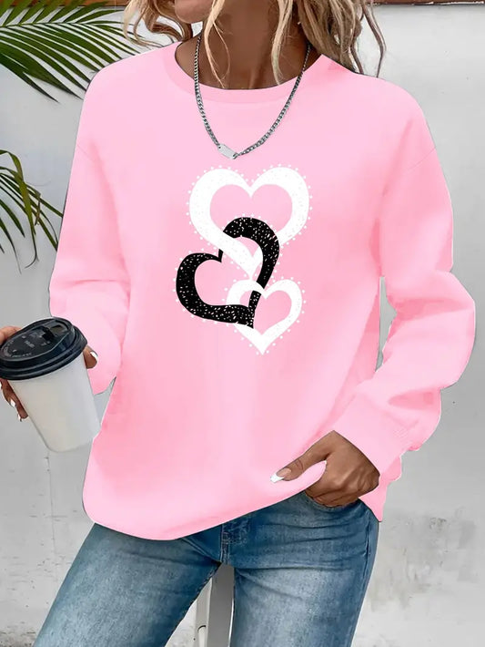 Love Heart Graphic Sweatshirt | Stöd Bröstcancer