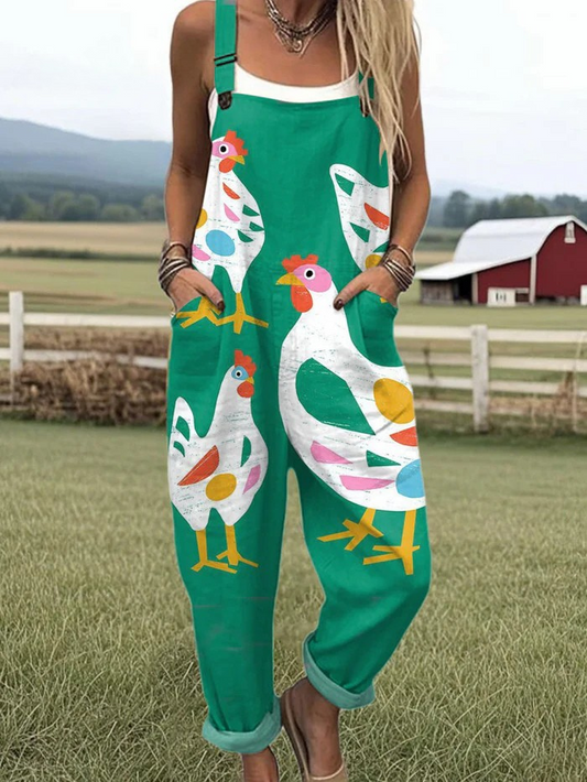 Laiken™ - Jumpsuit med kycklingtryck