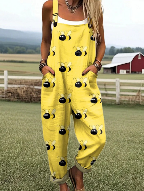 Jasira™ - Bee Tryckt Jumpsuit