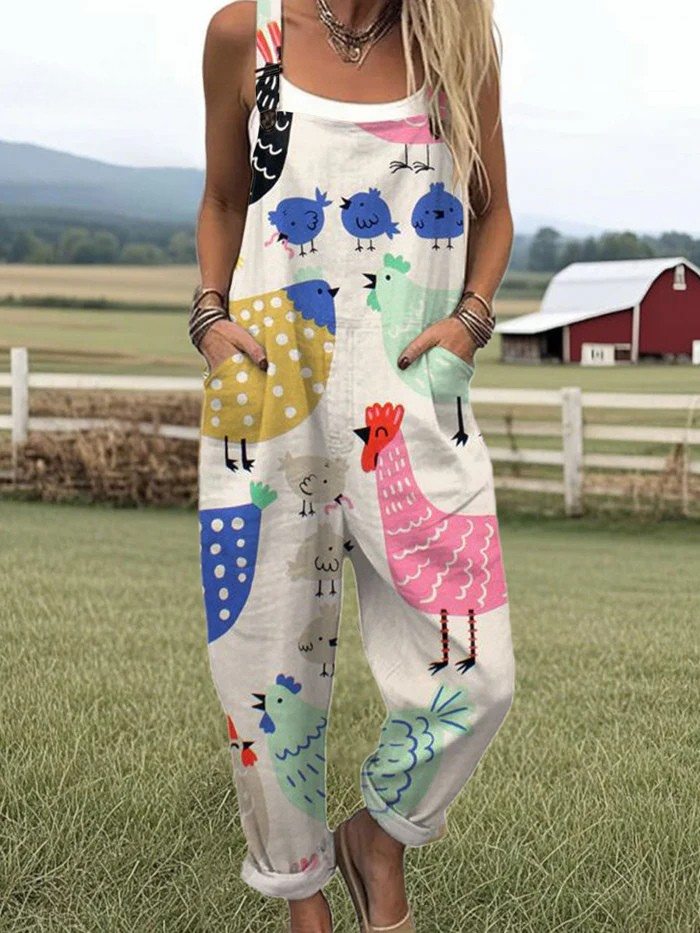 Kenna™ - Chicks Print Jumpsuit