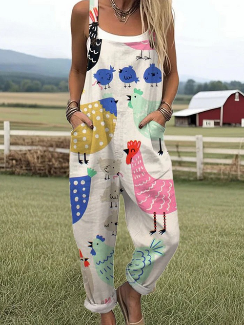 Kenna™ - Chicks Print Jumpsuit