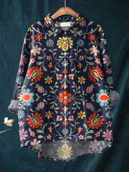 Jhanine™ - Polo med vintageblommönster
