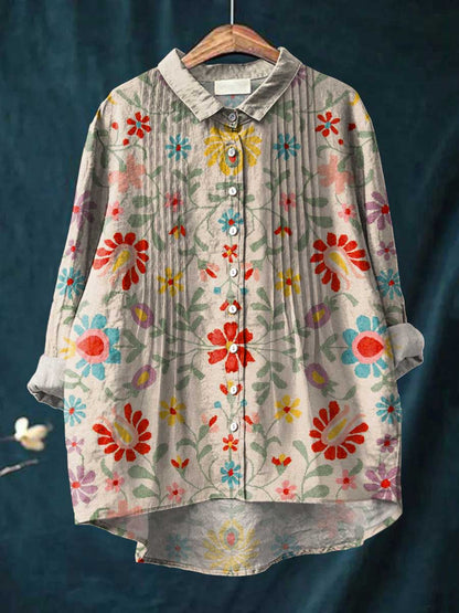 Jhanine™ - Polo med vintageblommönster