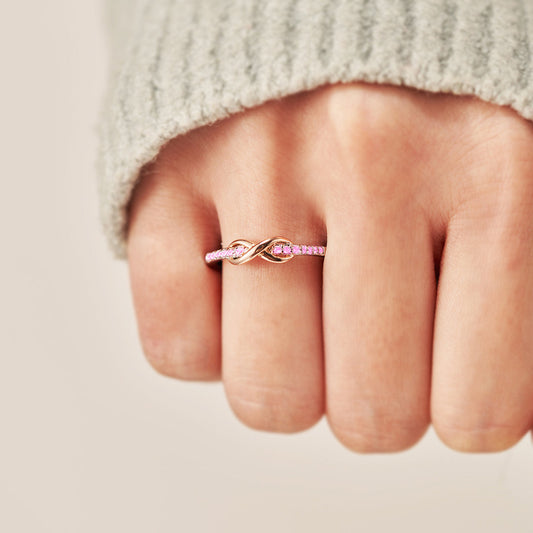 Pink Infinity Diamond Ring | Stöd bröstcancer