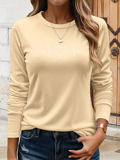 Heartbeat Graphic Sweatshirt | Stöd bröstcancer