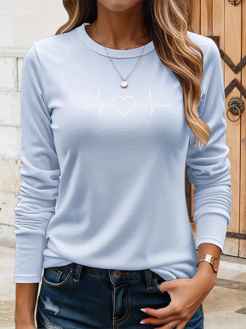 Heartbeat Graphic Sweatshirt | Stöd bröstcancer